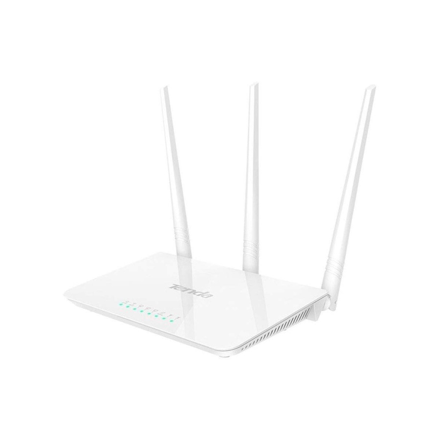 Tenda F3 300Mbps Wi-Fi Router, Easy Setup, WPS Button, Parental Control, Bandwidth Control, Wi-Fi Schedule, with 3 * 5dBi High Power External Antennas (White, N300 F3)