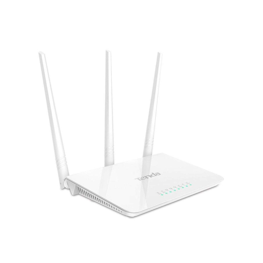 Tenda F3 300Mbps Wi-Fi Router, Easy Setup, WPS Button, Parental Control, Bandwidth Control, Wi-Fi Schedule, with 3 * 5dBi High Power External Antennas (White, N300 F3)