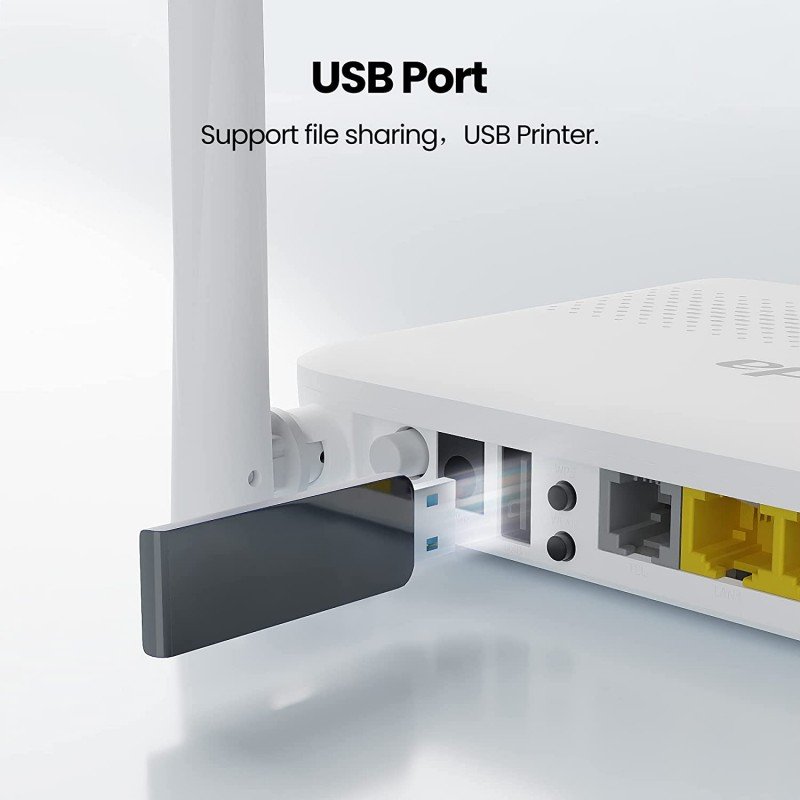 Tenda HG6 N300 Wi-Fi GPON ONT Router 4 LAN Ports 2X6dBi High Gain Antennas IPv6 Supported Single Band White