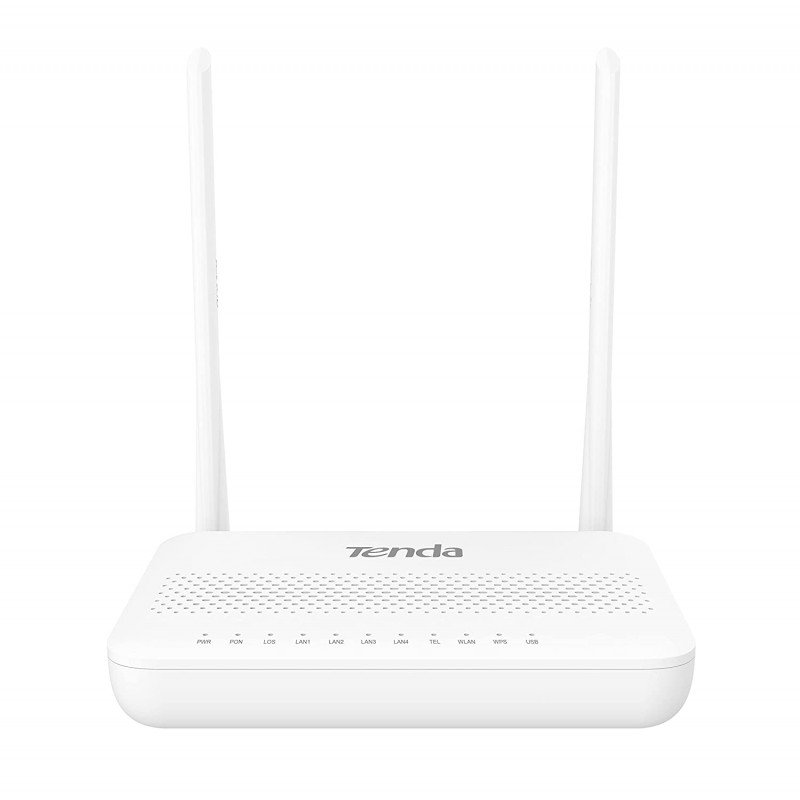 Tenda HG6 N300 Wi-Fi GPON ONT Router 4 LAN Ports 2X6dBi High Gain Antennas IPv6 Supported Single Band White