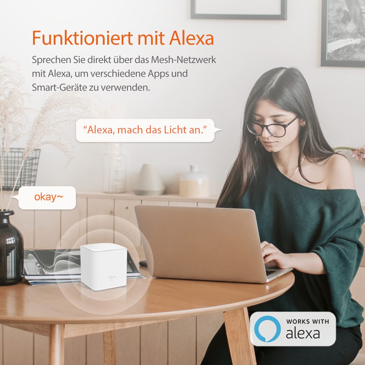 Tenda Nova MW3 Whole Home Mesh Router WiFi System Plug and Play White Pack of 2