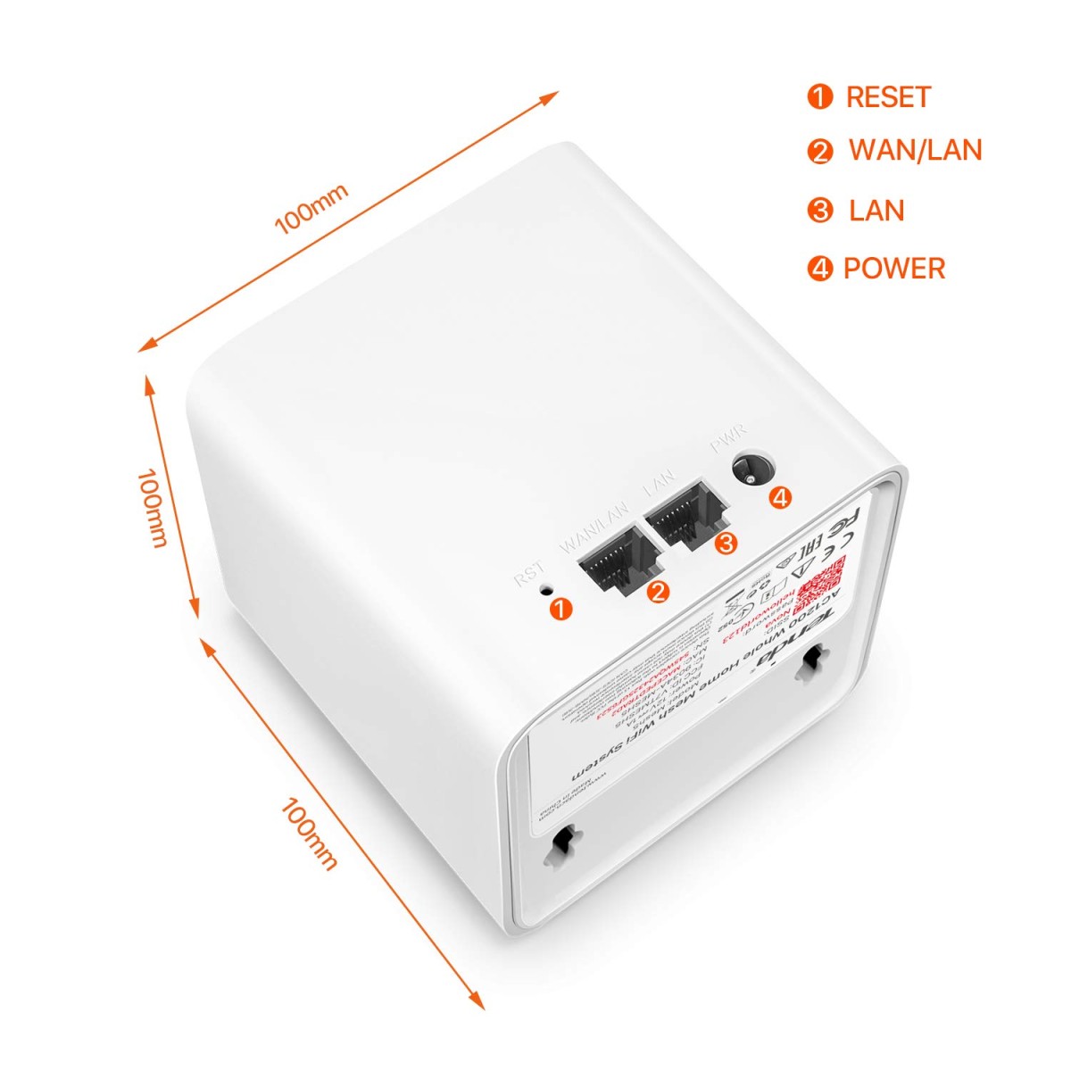 Tenda Nova MW5G Whole Home Mesh Wi-Fi System, 2500sq² Wi-Fi Coverage, Two Gigabit Ports, Work with Amazon Alexa (Pack of 2)