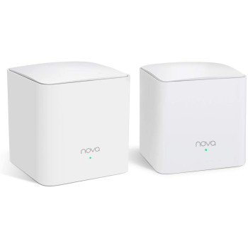 Tenda Nova MW5G Whole Home Mesh Wi-Fi System, 2500sq² Wi-Fi Coverage, Two Gigabit Ports, Work with Amazon Alexa (Pack of 2)