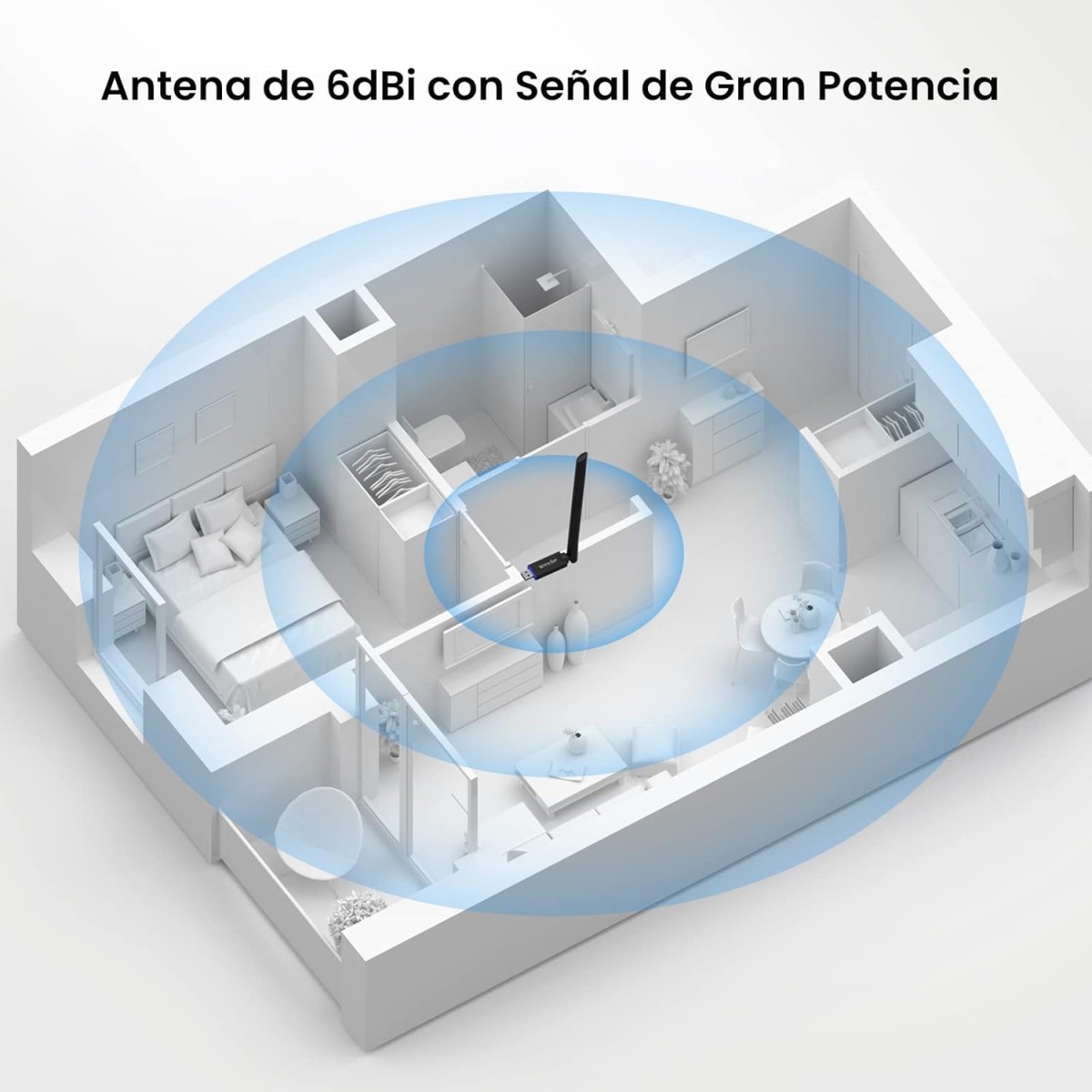 Tenda U10 AC650Mbps Dual-Band WiFi Dongle, Wireless USB Adapter, 433Mbps (5GHz) + 200Mbps (2.4GHz), 6dBi Internal Antenna, MU-MIMO, Soft AP Mode, Supports Windows 10/8.1/8/7 / XP (Black)