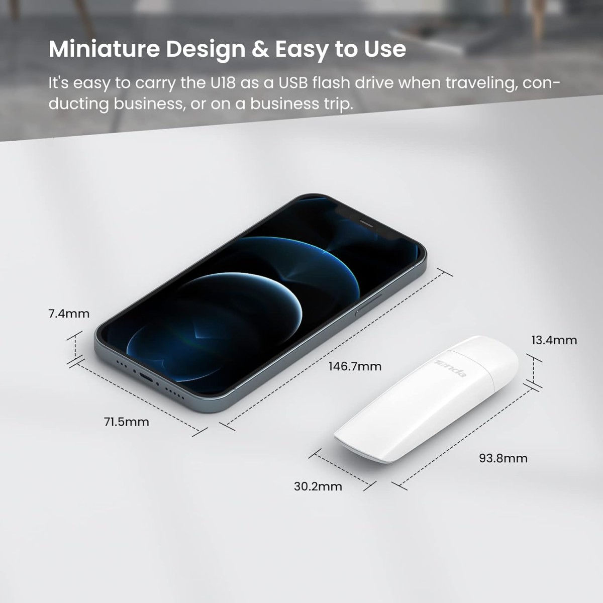 Tenda W311MI-V6 AX300 Wi-Fi 6 Wireless Nano USB Adapter (Black)