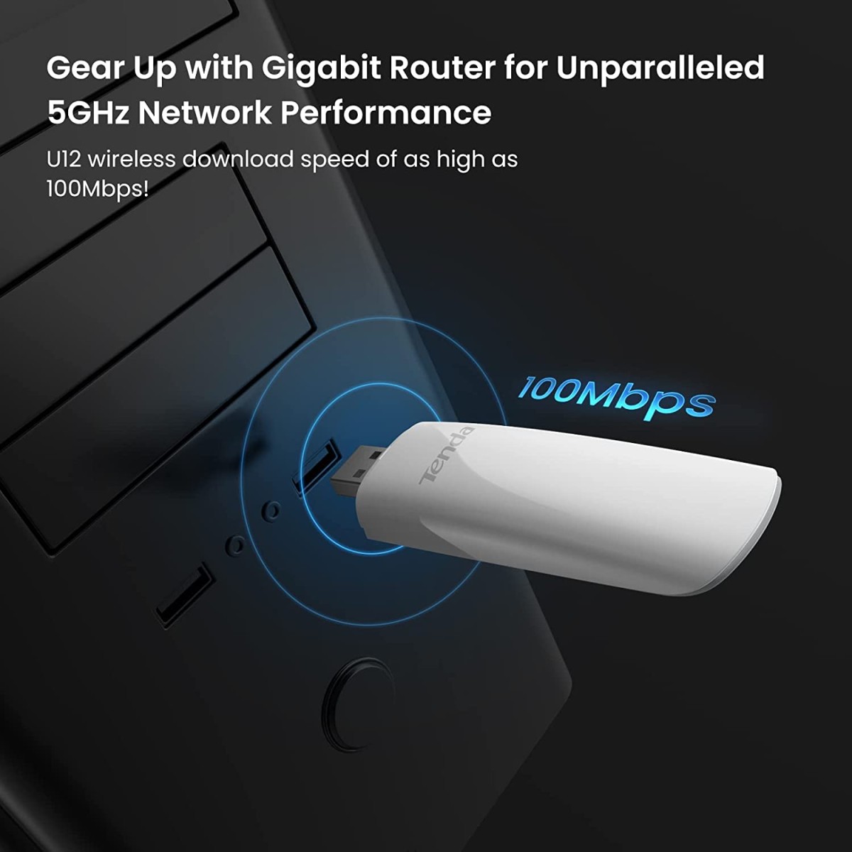 Tenda W311MI-V6 AX300 Wi-Fi 6 Wireless Nano USB Adapter (Black)