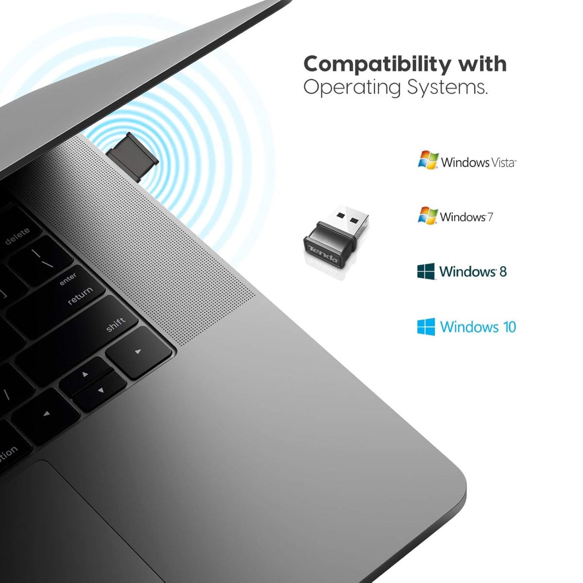 Tenda W311MI-V6 AX300 Wi-Fi 6 Wireless Nano USB Adapter (Black)