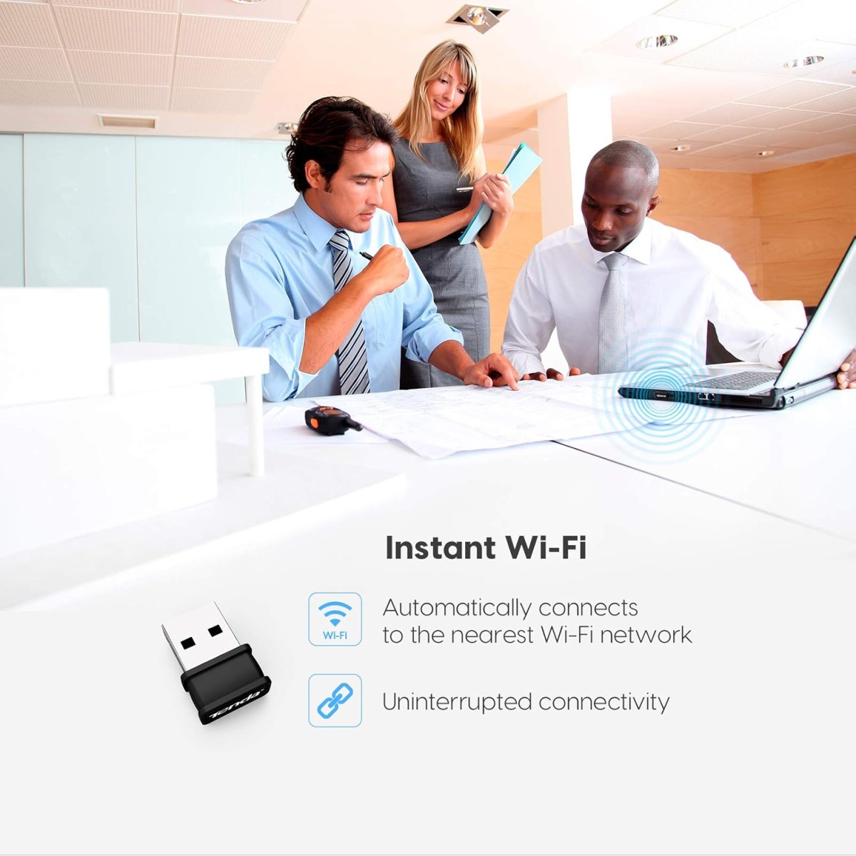 Tenda W311MI-V6 AX300 Wi-Fi 6 Wireless Nano USB Adapter (Black)