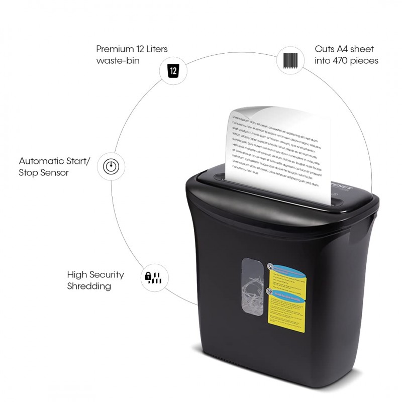 Texet CC612EX Paper and Card Shredder | Crosscut Shredder | Auto Start & Stop Functions | cuts 6 Sheets at a time | 12L Waste bin | for Home and Office Usage | Shreds Credit and Debit Cards Texet CC612EX Paper and Card Shredder | Crosscut Shredder | Auto Start & Stop Functions | cuts 6 Sheets at a time | 12L Waste bin | for Home and Office Usage | Shreds Credit and Debit Cards