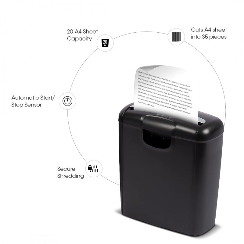 Texet CC612EX Paper and Card Shredder | Crosscut Shredder | Auto Start & Stop Functions | cuts 6 Sheets at a time | 12L Waste bin | for Home and Office Usage | Shreds Credit and Debit Cards Texet CC612EX Paper and Card Shredder | Crosscut Shredder | Auto Start & Stop Functions | cuts 6 Sheets at a time | 12L Waste bin | for Home and Office Usage | Shreds Credit and Debit Cards