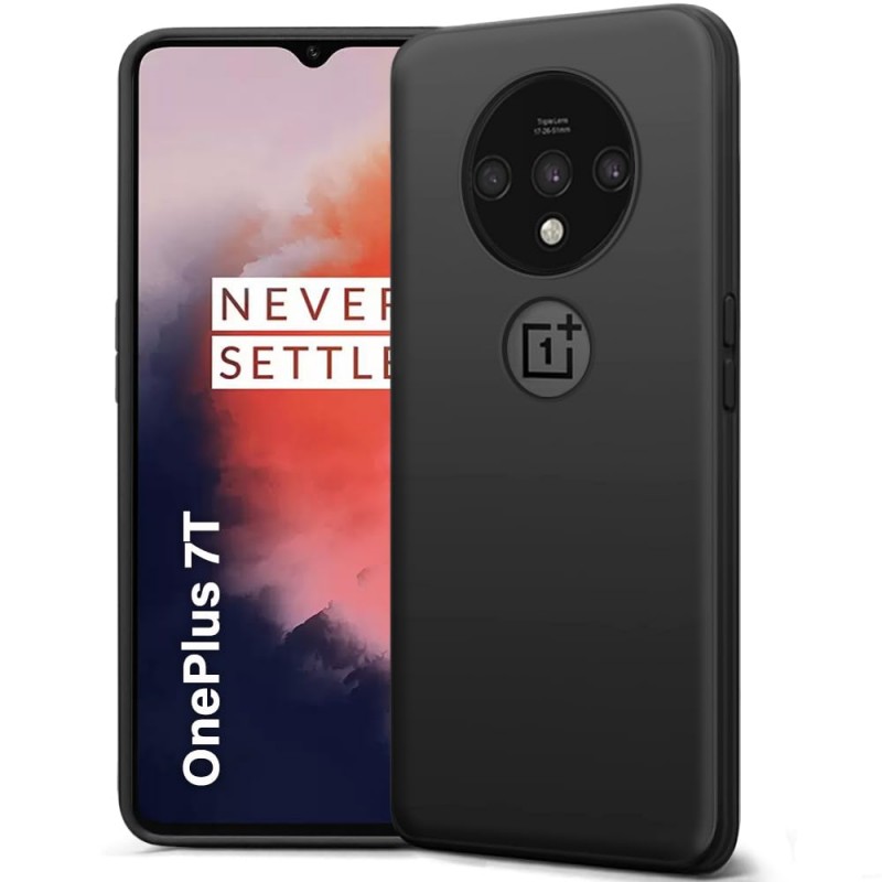 Oneplus orignal Silicone Back Cover Case for OnePlus 7T | (Silicone, Black)