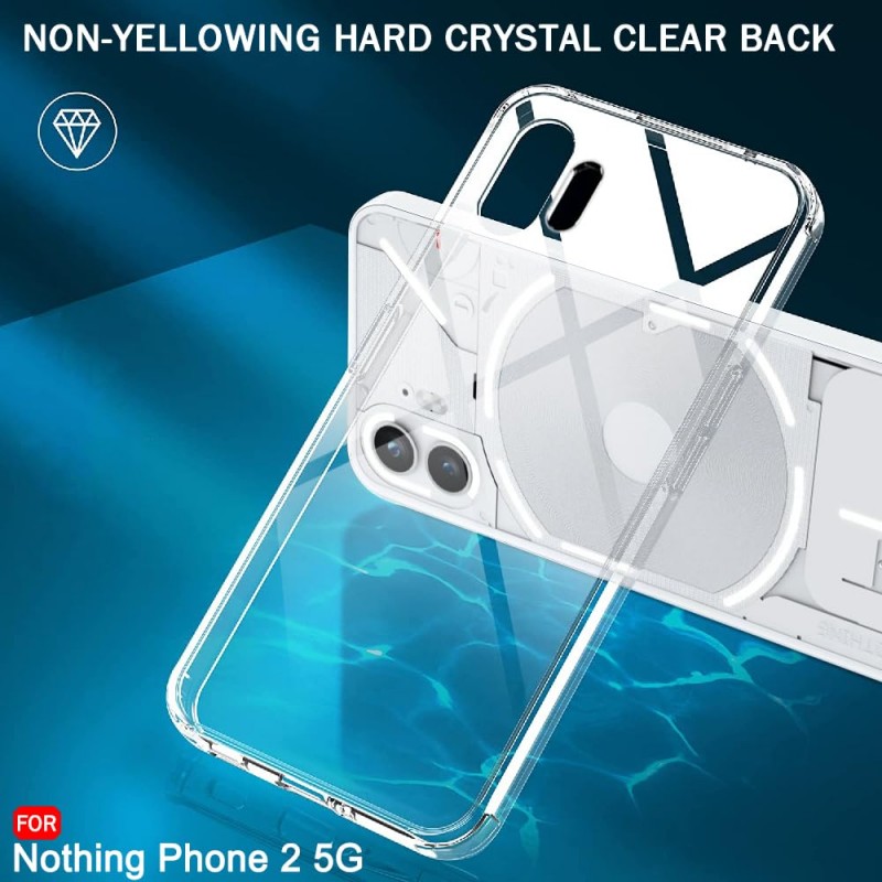 TheGiftKart TPU+PC Ultra-Hybrid Crystal Clear Back Case Cover For Nothing Phone 2|Shockproof Design|Camera Protection Bump|Hard Clear Back|Bumper Case Cover For Nothing Phone 2 (Transparent)