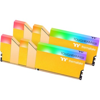 Thermaltake TOUGHRAM RGB DDR4 3600MHz 16GB (8GB x 2) 16.8 Million Color RGB Alexa/Razer Chroma/5V Motherboard Syncable RGB Memory- Metallic Gold (RG26D408GX2-3600C18A)