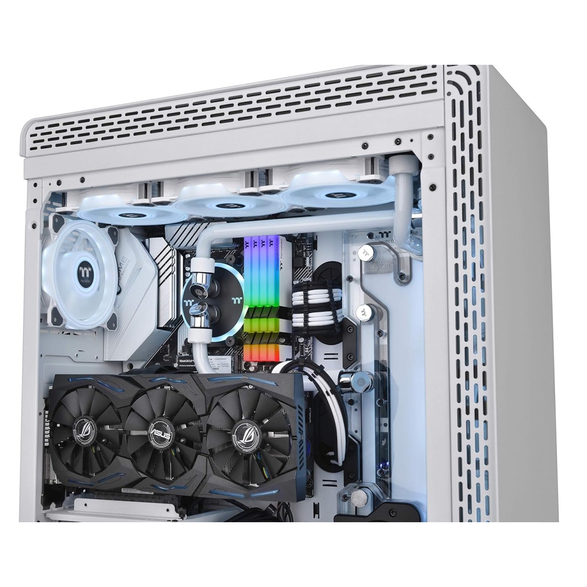 Thermaltake TOUGHRAM RGB White DDR4 4400MHz 16GB (8GB x 2) 16.8 Million Color RGB Alexa/Razer Chroma/5V Motherboard Syncable RGB Memory R022D408GX2-4400C19A