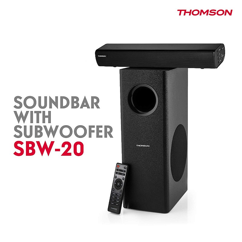 Thomson SBW20 100 Watts Wired Soundbar with Subwoofer and Bluetooth