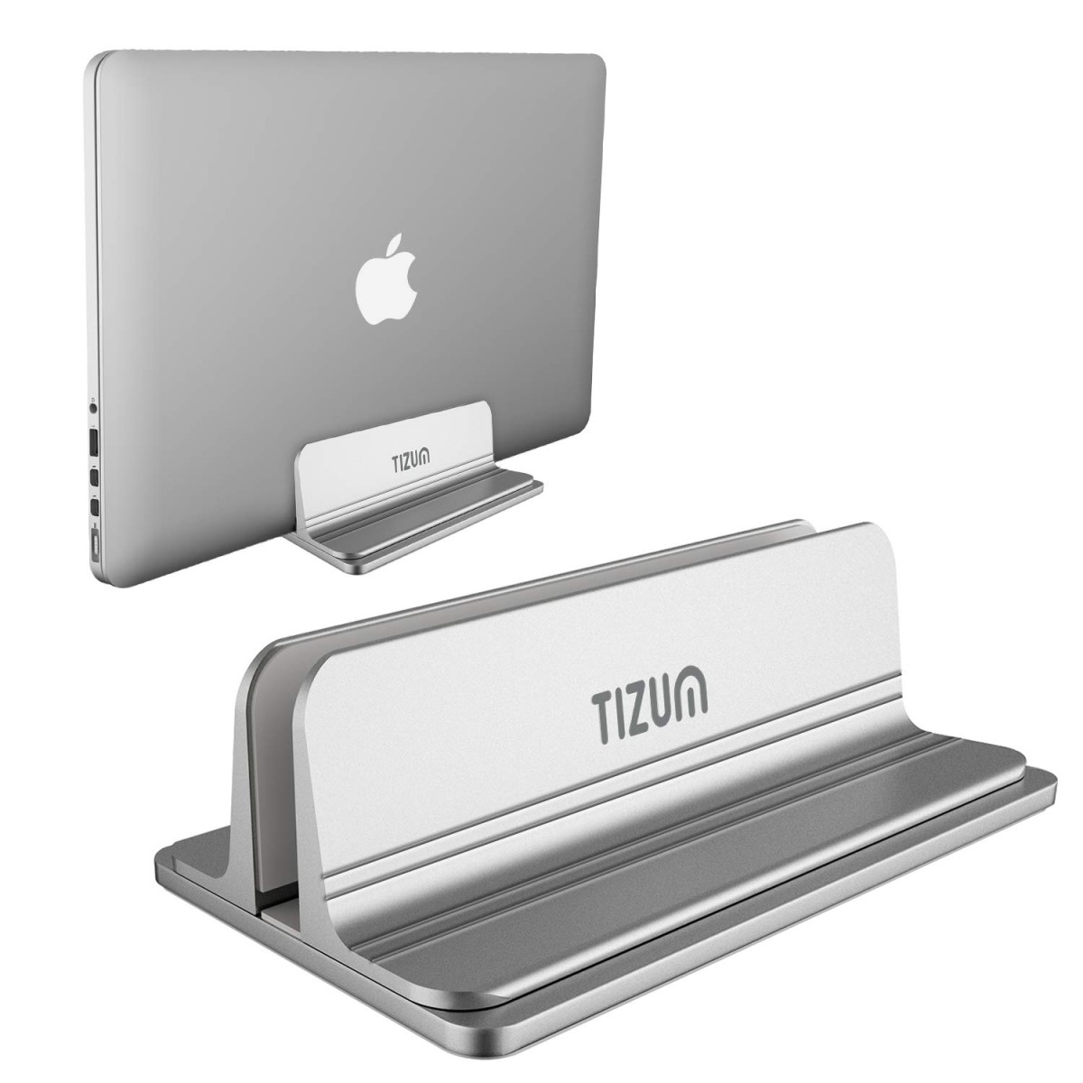 Tizum Vertical Laptop Stand for Desk with Adjustable Dock Width,