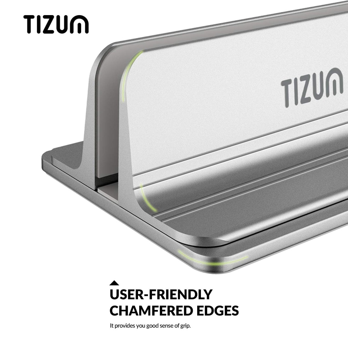 Tizum Vertical Laptop Stand for Desk with Adjustable Dock Width,