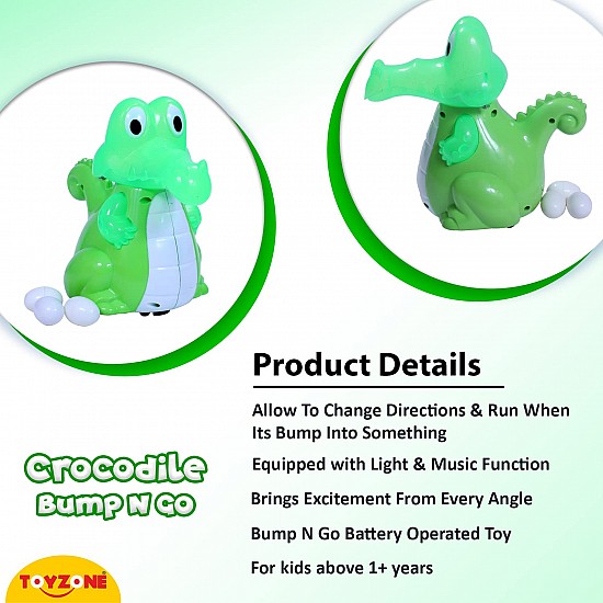 Toyzone Crocodile Bump Go Battery Operated Toy