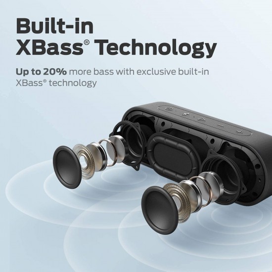 Tribit XSound Go 16W 5.0 Bluetooth Speaker with Loud Sound & Rich Bass, 24H Playtime, IPX7 Waterproof, Wireless Stereo Pairing (Black)