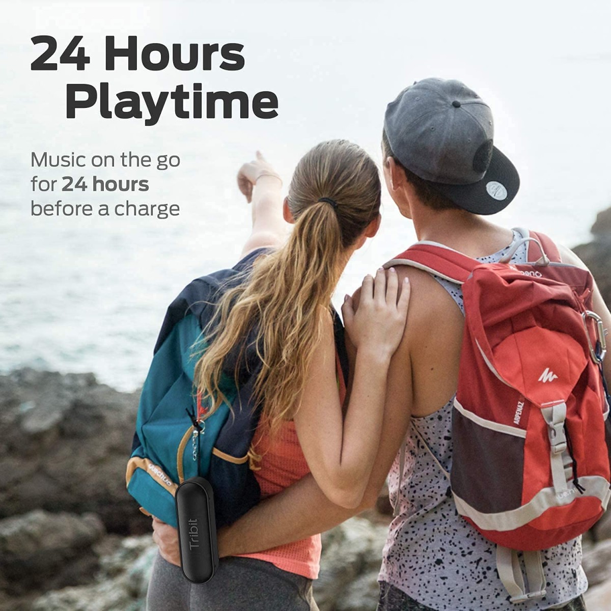 Tribit XSound Go 16W 5.0 Bluetooth Speaker with Loud Sound & Rich Bass, 24H Playtime, IPX7 Waterproof, Wireless Stereo Pairing (Black)