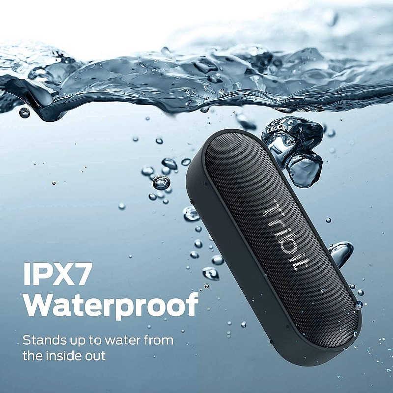 Tribit XSound Go 16W 5.0 Bluetooth Speaker with Loud Sound & Rich Bass, 24H Playtime, IPX7 Waterproof, Wireless Stereo Pairing (Black)