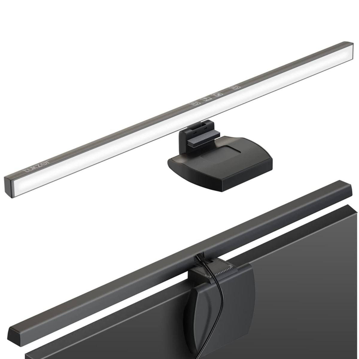 Tukzer 19-Inch Monitor Screen Light Bar with Smart Touch Sensor| USB Powered 5W LED E-Reading Lamp| 3 Color Temperature Modes, Stepless Dimming,60-Min Timer (Black)