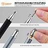 Tukzer 2-in-1 Capacitive Stylus Pen V2.0, Light Aluminum Body, Rubber Grip, for Touch Screen Devices, Smartphones, Tablets (Grey)