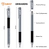 Tukzer 2-in-1 Capacitive Stylus Pen V2.0, Light Aluminum Body, Rubber Grip, for Touch Screen Devices, Smartphones, Tablets (Grey)