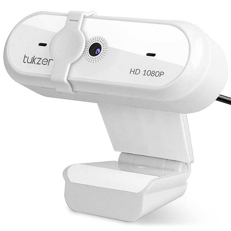 Tukzer 2.1 MP Optical Full HD 1080P Web Camera,CMOS Webcam with Microphone White