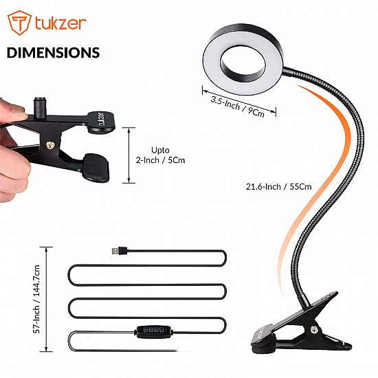 Tukzer 3.5 LED Selfie Ring Light Flexible Arm Desk Mount Clamp for Live Stream