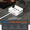 Tukzer 4-Port USB Hub 3.0 (TZ-U12) Superspeed Data Hub High Speed Compatible for All Laptops