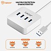 Tukzer 4-Port USB Hub 3.0 (TZ-U12) Superspeed Data Hub High Speed Compatible for All Laptops