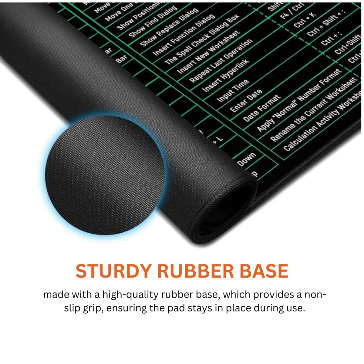 Tukzer Extended Gaming Mouse Pad with Windows & Office Excel Shortcuts Key, High Speed Mouse Tracking & Control, Stitched Embroidery Edges