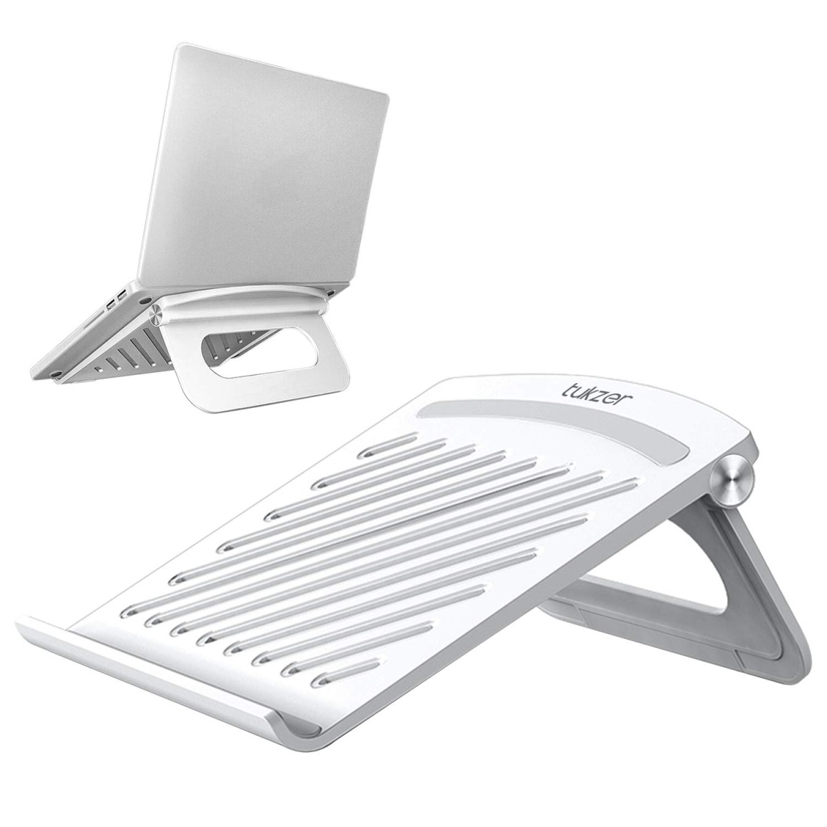 Tukzer Foldable Tabletop Laptop Stand Lap Desks, Portable Notebook Riser Stand & Gel Mouse Pad Wrist Rest Memory-Foam Ergonomic Mousepad| Cushion Wrist Support & Pain Relief