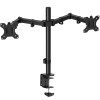 Tukzer Heavy Duty Dual LCD Monitor Desk Mount Stand with C-Clamp for 13 to 27-Inch Screen| Height Adjustable Arm Mount, Swivel & Tilt Support, Articulating Stand with Universal Vesa Plates (Black)