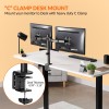 Tukzer Heavy Duty Dual LCD Monitor Desk Mount Stand with C-Clamp for 13 to 27-Inch Screen| Height Adjustable Arm Mount, Swivel & Tilt Support, Articulating Stand with Universal Vesa Plates (Black)