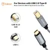 Tukzer High Speed USB Type C to USB B 2.0 Printer Cable Cord| Nylon Braided Fiber Jacket, Gold Plated Connectors| Compatible with MacBook (Black)