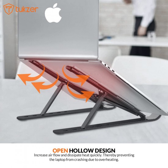 Tukzer Imported Laptop Stand Notebook Riser 6 Level Height Angle Adjustment 2X Stronger M-Shape Aluminum Laptop Tabel Stand