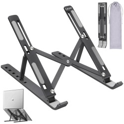 Tukzer Imported Laptop Stand Notebook Riser 6 Level Height Angle Adjustment 2X Stronger M-Shape Aluminum Laptop Tabel Stand