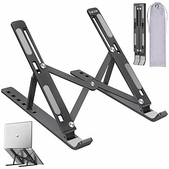 Tukzer Imported Laptop Stand Notebook Riser 6 Level Height Angle Adjustment 2X Stronger M-Shape Aluminum Laptop Tabel Stand