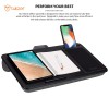 Tukzer Lap Desk Fits up to 17-Inch Laptop Angled Pillow Cushion with Built-in Mouse Pad Phone Holder Carbon Fiber