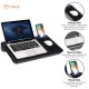 Tukzer Lap Desk Fits up to 17-Inch Laptop Angled Pillow Cushion with Built-in Mouse Pad Phone Holder Carbon Fiber