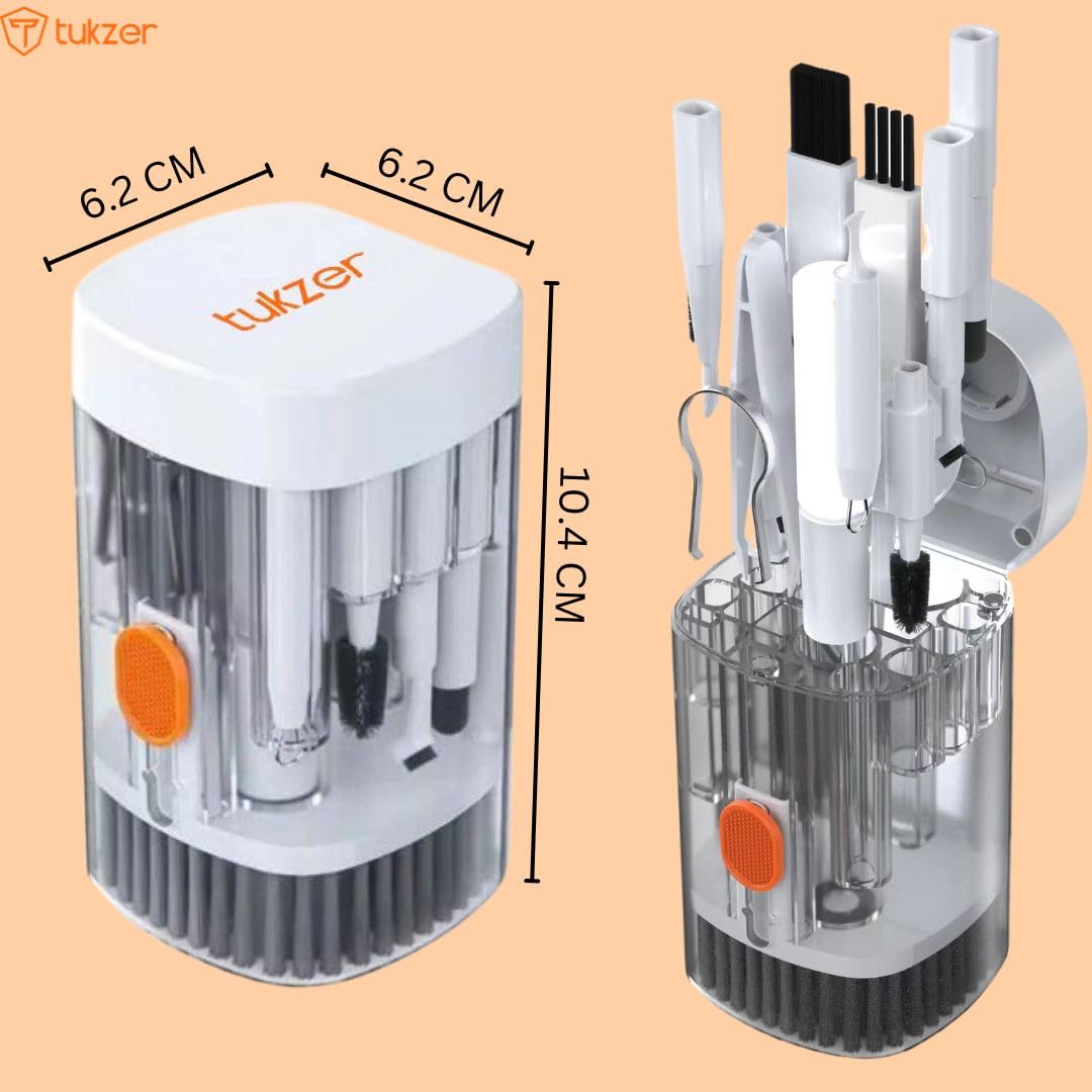 Tukzer Multifunctional 21 in 1 Electronic Gadget Cleaning Kit, Air Blower, 2.5ml Mist Spray, Key Puller, Long Brushes for Smartphones, Laptops, Tablet, MacBook, iPad, Keyboard, DSLR Camera Lens