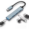 Tukzer Multiport Adapter 4-in-1 USB Type C Hub Splitter Extender, 1xUSB 3.0 & 3 x USB 2.0 Ports, 5 Gbps High Speed Data Transfer, Compatible Grey)