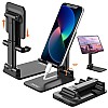 Tukzer Tabletop Fully Foldable Tablet  and Mobile Stand Holder  (Black)