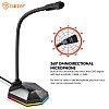 Tukzer USB Computer Microphone, RGB Mic, Omnidirectional Condenser Noise-Cancelling with On-Off Button, Plug & Play Desktop Laptop Mic (Black) 