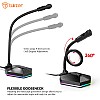 Tukzer USB Computer Microphone, RGB Mic, Omnidirectional Condenser Noise-Cancelling with On-Off Button, Plug & Play Desktop Laptop Mic (Black) 