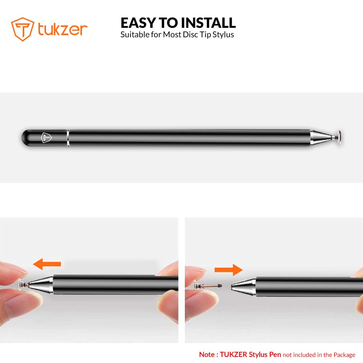 Tukzer Universal Replacement Disc Tips for Capacitive Stylus Pen| High Precision Round Shape 7mm Transparent Replaceable Tip for Mobile, Tablet (Pack 5)