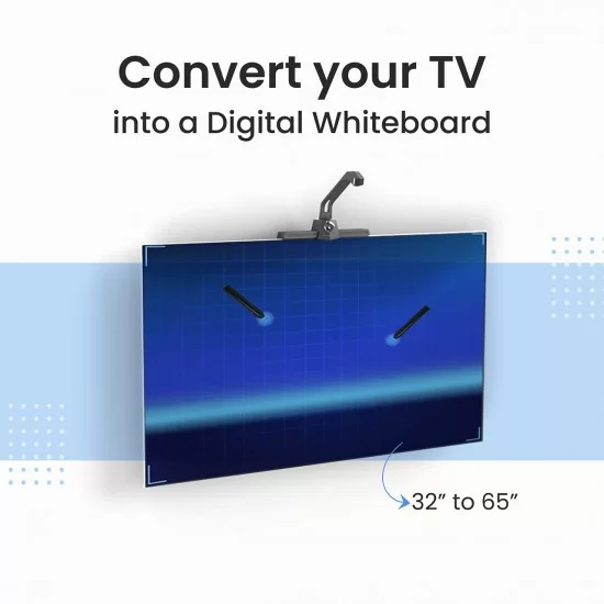 TutorPlus Portable Interactive Panel, Convert Any Monitor/Display (32 inches - 65 inches) into Digital white 