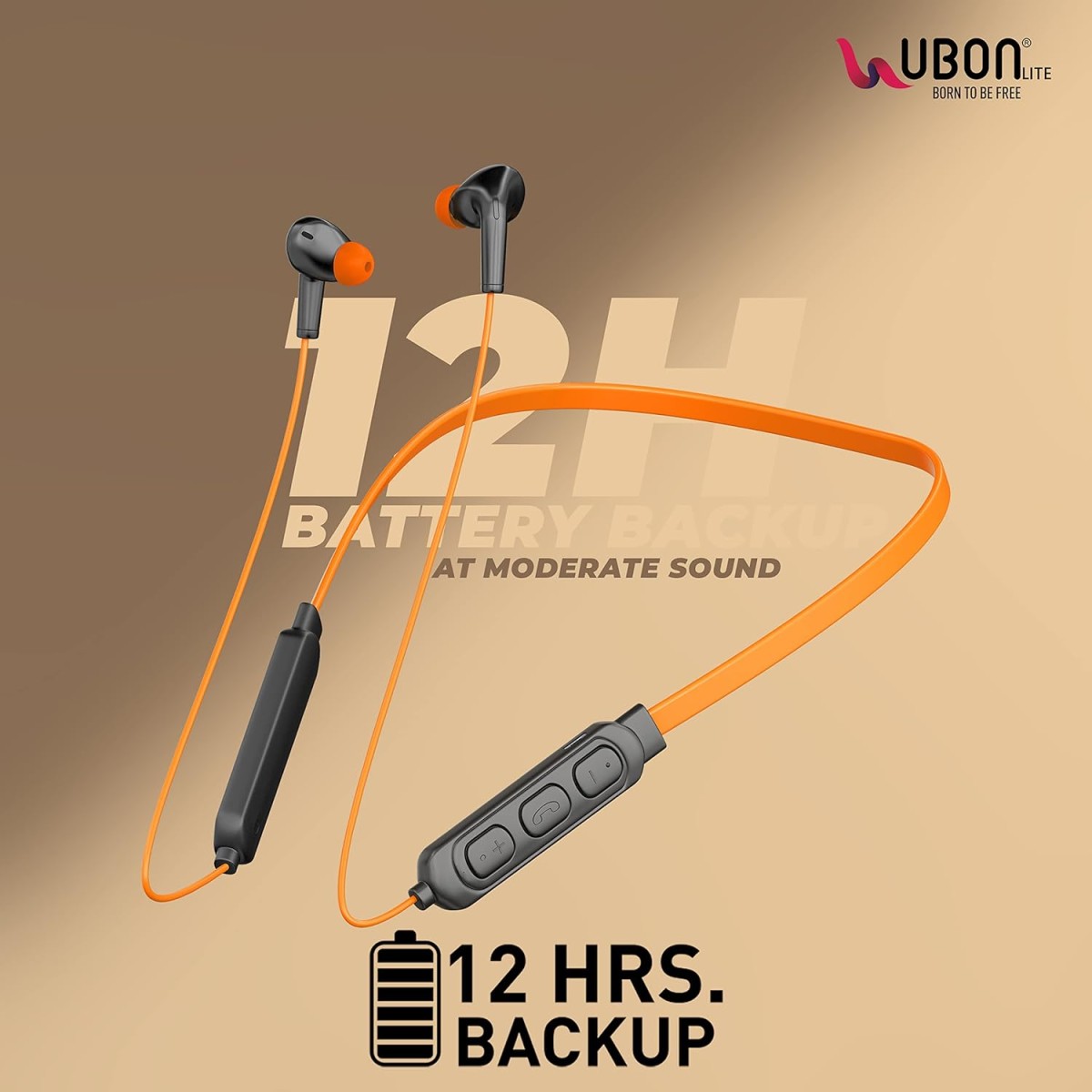 UBON CL-117 Bluetooth Wireless Earphones 5.0 with Hi-Fi Stereo Sound, 12Hrs Playtime, Lightweight Ergonomic Neckband,
